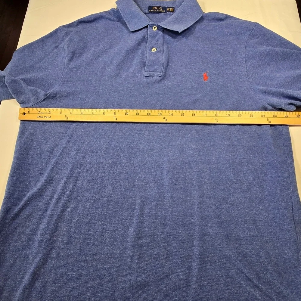Polo Ralph Lauren Mens XLT Blue Heather Short Sleeve‎ Cotton Pique Polo Shirt